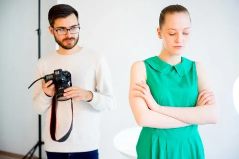 Female model working at studio Stock Photos