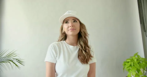 Female Modeling With Hat Stock Footage 139374885