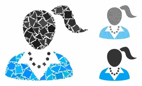 Female Mosaic Icon of Irregular Elements 스톡 일러스트