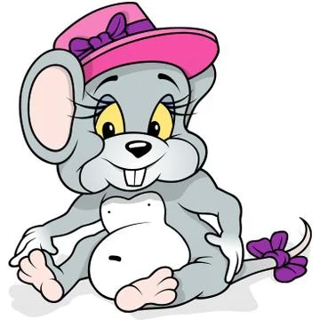 Female Mouse Sitting Stock Illustration