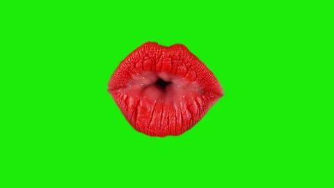 Female Mouth Kissing Lips Green Screen R... | Stock Video | Pond5