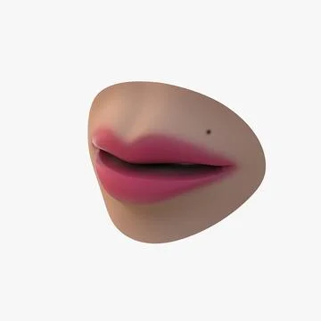 Female Mouth Lips 3D Model