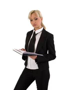 Female with notebook. Stock Photos