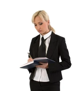 Female with notebook. Stock Photos