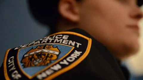 Female NYPD Police Officer Stock Footage