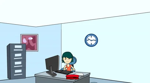 Female Office Worker Typing:  Looping Video stock 33894452