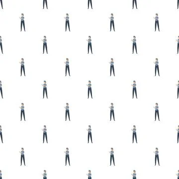 Female officer flat design repeating pattern background イラスト素材