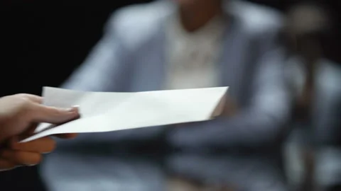 Female official refuses to take bribe, anti-corruption laws in action, close up Stock Footage 86156533