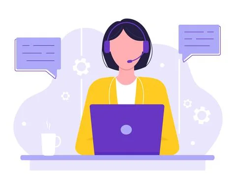 Female operator, manager Stock Illustration