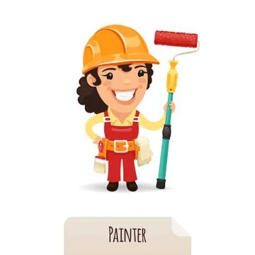 Female painter Stock Illustration