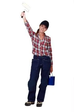 A female painter. Stock Photos