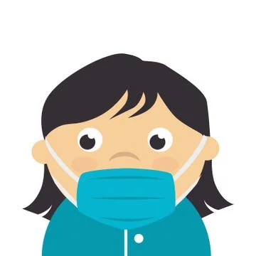 Female paramedic using face mask isolated icon Stockillustratie