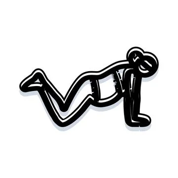 Female person doing a pushup exercise workout Stock Illustration