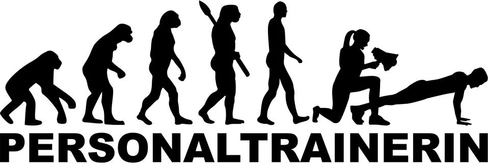 Female personal trainer evolution Stock Illustration