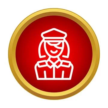 Female pilot icon representing aviation profession Stock Illustration