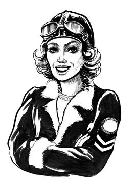 Female pilot Stock Illustration
