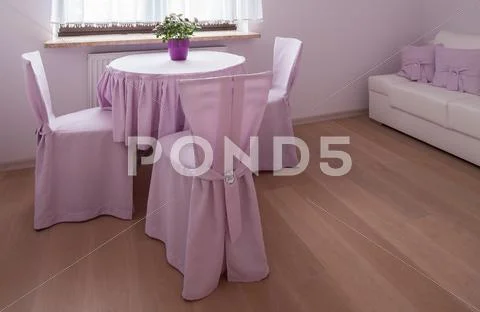 Female pink tea table Stock Photos
