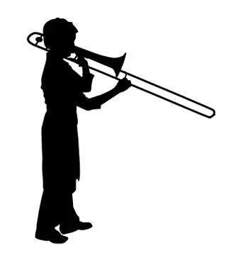 Female playing trombone Stock Illustration