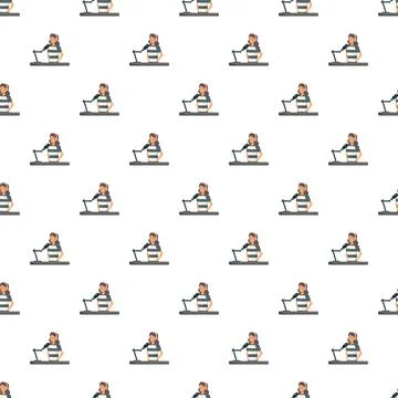 Female podcaster creating audio content and streaming online Illustrazione stock