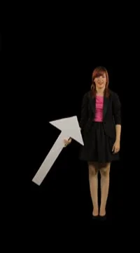 Female pointing arrow Stock Footage 8948353