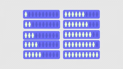 Female population increasing animated data visualization UI element set Video stock 334871244