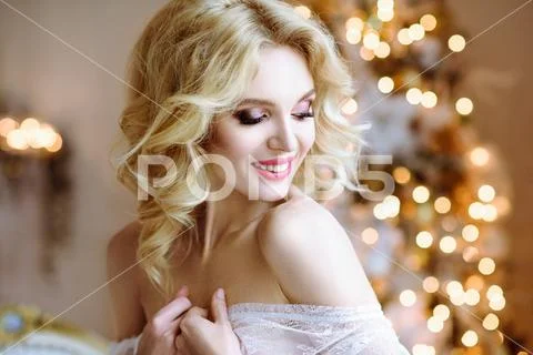 Female portrait of cute lady indoors Stock Photos