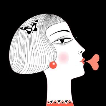 Female portrait Stock Illustration
