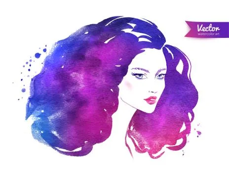 Female portrait Stock Illustration