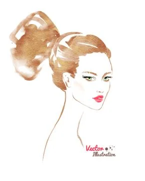 Female portrait Stock Illustration