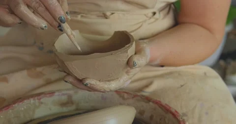 Female potter at work Stock Footage 142402745