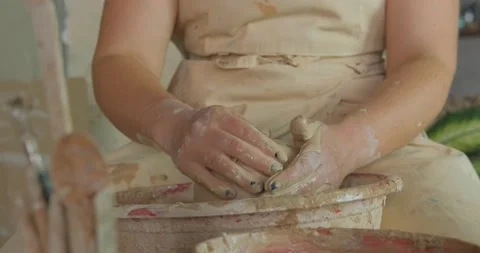 Female potter at work Stock Footage 142402802