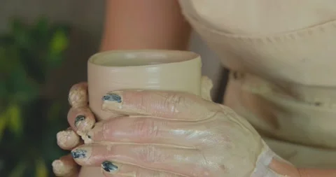 Female potter at work Stock Footage 142402832