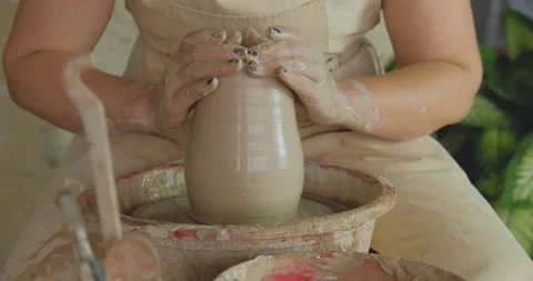 Female potter at work Stock Footage 142402860