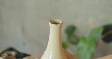 Female potter at work Stock Footage 142402956