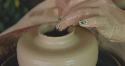 Female potter at work Stock Footage 142403028