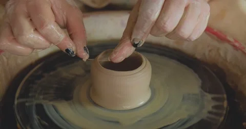 Female potter at work Stock Footage 142403057