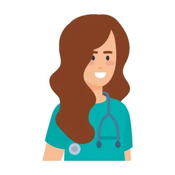 Female practitioner with stethoscope character Stock Illustration
