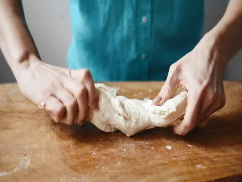 Female preparing dough Video stock 73713896