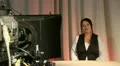 Female presenter in television studio 1 HD Footage