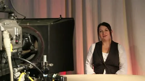 Female presenter in television studio 1 Vidéo 12397790