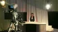 Female presenter in television studio 2 HD Footage