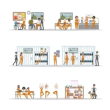 Female prison interior. Stock-Illustration
