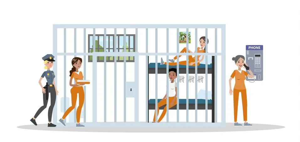 Female prison interior. Stock-Illustration