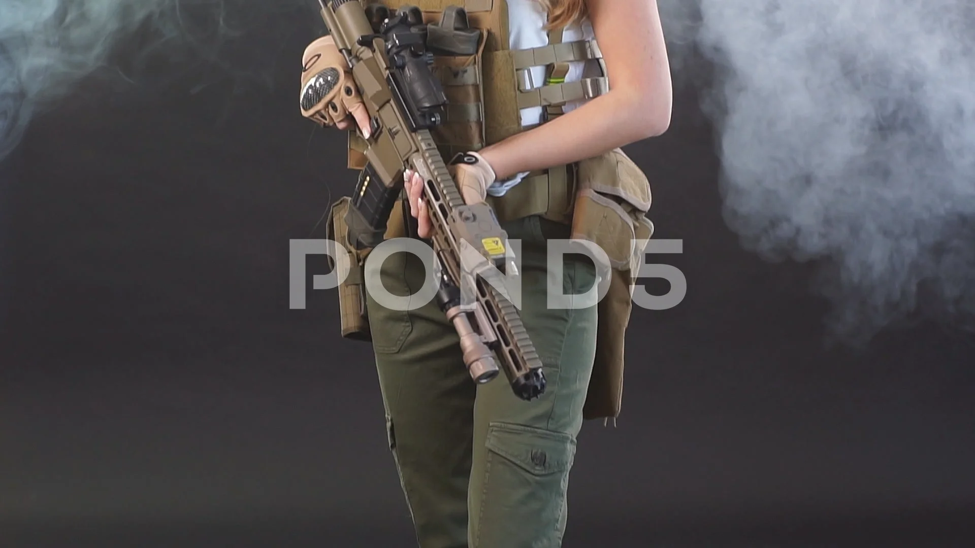 Premium Photo  Woman soldier or private military contractor with rifle