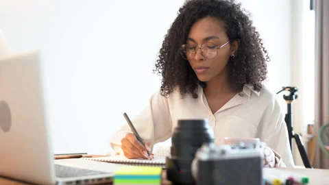 Female professional user using laptop doing online job in home office Stock Footage 170761596