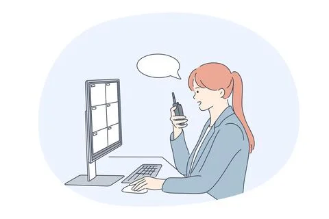 Female Professions, working as security guard concept Stock Illustration