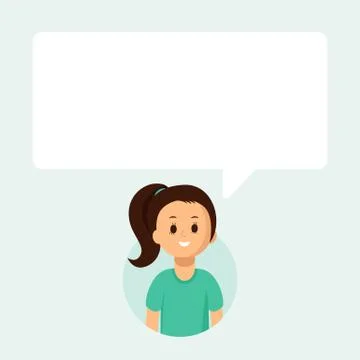 Female profile with copy space Stock Illustration