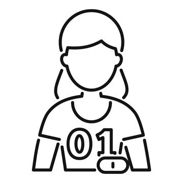 Female programmer avatar icon with binary code 库存插图