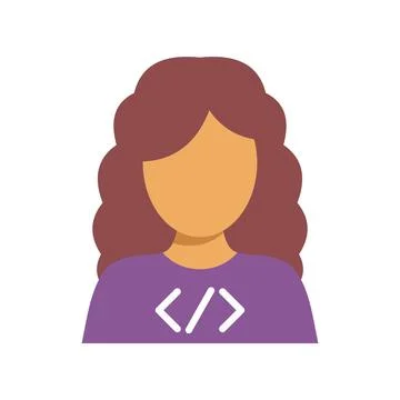 Female programmer avatar symbolizing software development and coding Stock-Illustration