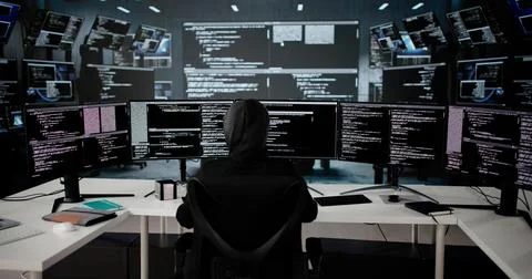 Female Programmer Caught Stealing Secure Data Stock Photos